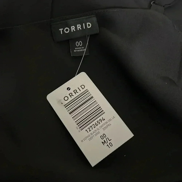 Torrid Black Sophie Chiffon Lattice Tank Top 00 - Picture 3 of 4